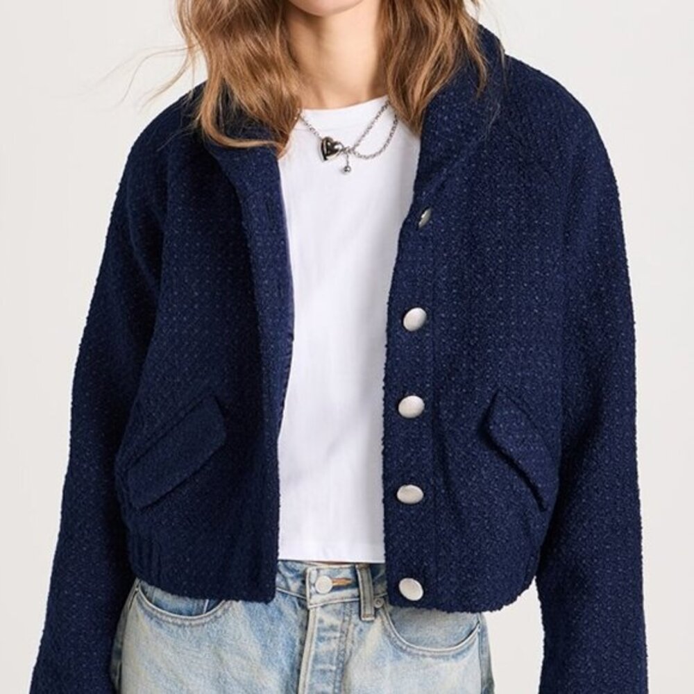 Endless Ross Boucle Tweed Bomber Jacket